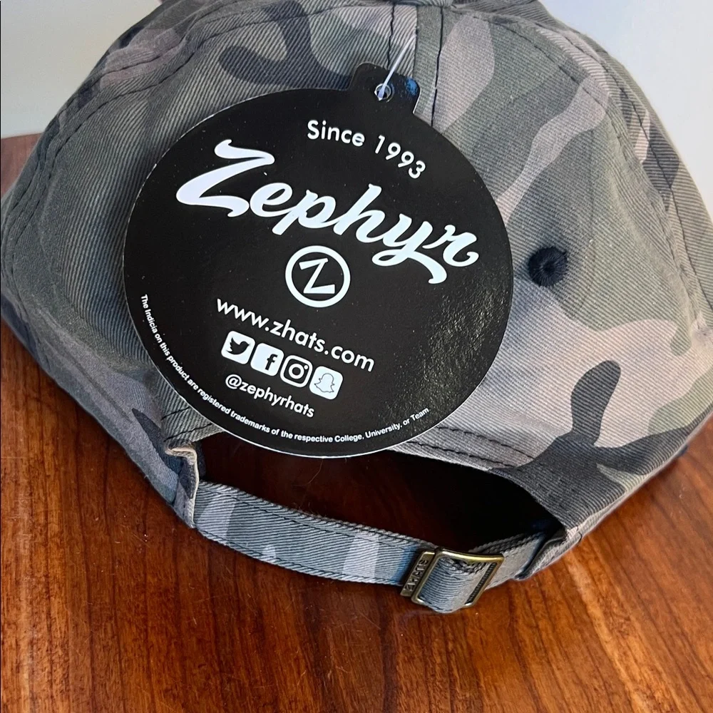 Zephyr Camouflage Hat with Gold Accents